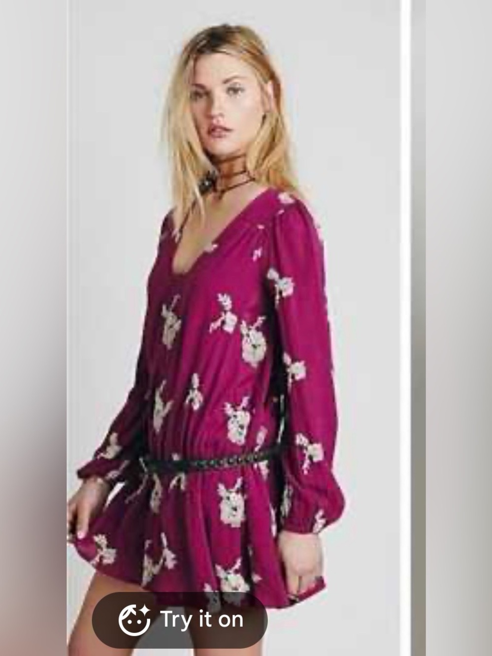 Free People Emma Embroidered Mini Dress